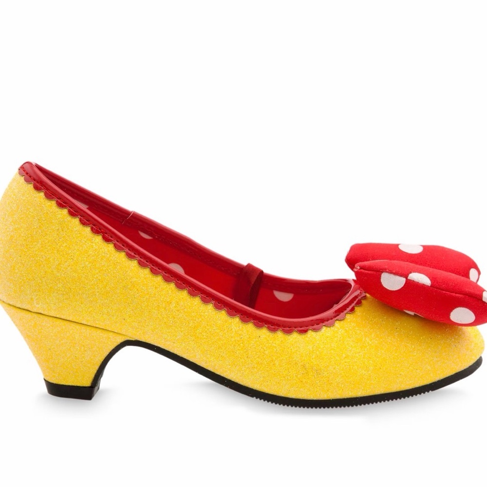 Disney Minnie Yellow and Red Polka Dot Shoes 11/12 - Picture 2 of 14